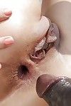 White slut Wanessa giving huge brown cock a blowjob outdoors
