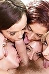 American pornstar Riley Reid and girlfriends undress before reverse gangbang