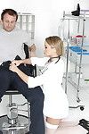 Hot doctor in uniform and nylons Bree Olson bangs with her patient