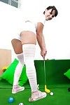 Foxy golf player in  revealing her ass and exposing her anal hole