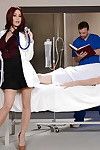 MILF doctor Monique Alexander sucks male nurse\'s long dong