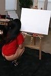 Latin cutie angel Luscious Lopez plays artsy games and has wild ass-drilling