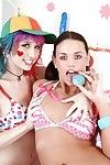 Teenage lesbian hotties Proxy Paige & Roxy Raye having some anal fun