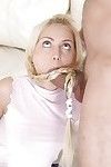 Schoolgirl pretty gives a oral sex blindfold and then fucks in the ass