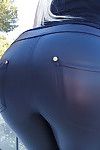 Euro babe Blanche Bradburry showing off giant round ass outdoors