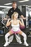Curvy blonde Andi Anderson receives group-bonked hardcore in the gym