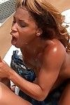 Hot Latina in bikini Anne Cristelly enjyos outdoor anus hole smoking in pool
