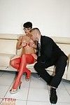 Extremely sexy secretary Aletta Ocean in outstanding lingerie and her boss