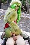Tattooes cosplay pretty Joanna Angel ass fucking and deepthroating outdoors