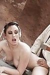 Cosplay pornstar Jennifer White takes hardcore percussion of hairless twat outside