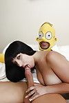 Slutty chick with gigantic gazoo accepts her holes screwed tough by a hung masked guy