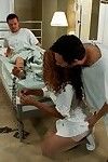 Horny nurse with enormous round ass gets ganbanged by 5 patients