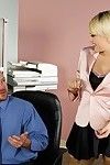 Sexy office slut got nailed on desk