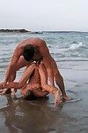 Fairy-haired alluring girl fucked in ass in the sea