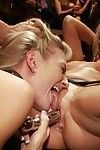 Two blonde slaves yield to one hard cock