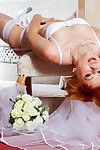 Kinky redhead bride attains into kinky two men plus one female and attains double owned
