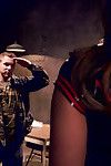 Army sergeant, jessica fox, punishes cadet, owen michaels, for his over sexed at