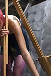 Trapped in a freight elevator, bound in zip ties, and brutally gangbanged!