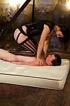 Male sub is wrestled down by pretty