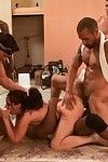 Hardcore gangbang  rich babe gets bonked in every puncture by interracial group of g