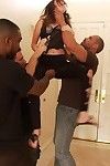 Rough hardcore interracial orgy sex  babe acquires fucked by group of perverted guys