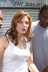 Creamy redhead babe Aurora Snow purchases her ass and her bawdy cleft penetrated by some brown fellows