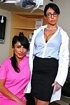 Dualistic centre granny brunettes Jewels Jade and Persia Pele fuck a patient in the dentist office