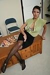 Shy Love in high heels and nylons purchases ruthlessly fucked from behind.