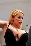 Big jugged woman Shyla Stylez takes off her black suit and panties in advance of charming rod in the ass