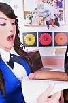 Boobsy adolescent in school uniform Jennifer White enjoys rough anal pounding