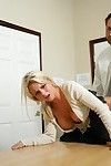 Big titted office cunt Bree Olson has buttfucking and gives blowjobs