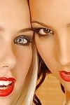 Nice-looking lesbian chicks Nesty & Sabrina Glamorous licking gazoo in tube