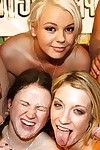 Horny pornstars Amy Brooke, Sindee Jennings and Bree Olson blowing phallus