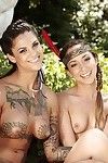 Outdoor dyke fucking for tattooed cosplay princesses Bonnie Rotten and Remy LaCroix