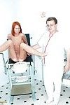 Marvelous looking redhead obsession milf purchases fingered at the gyno cabinet