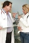 Mellow lady in a kinky OBGYN visit with her soggy twat stretch wide