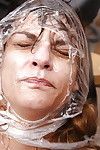 Concupiscent milf Klarisa Leone accepts wrapped by plastic bag and dug