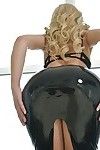 Perspired chicito Anikka Albrite sheds latex petticoat sooner than before toying pornstar a-hole