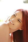 Bubble arse redhead amateur Susana Melo orally fixating on a snake prior to some anal