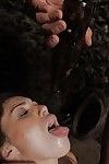 Fetish dark hair gives a deepthroat and obtains her tortured fur pie nailed hardcore