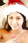 Exceptional dark hair Ariana Marie drills tough for Christmas with bf