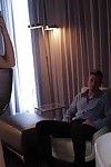 Pornstar escort meets her green client in his hotel room