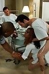 Nice-looking brown nurse attains banged by group of 5 mental ebony patients