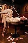 Remove clothes poker with a turn - paris convinces a local vegas bartender to instruct her