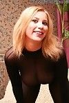Breasty fairy-haired plumper in complete body nylons getting group-bonked