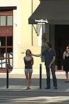 Doll accepts stripped, bound up and screwed outdoor in public places