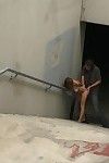 Doll accepts stripped, bound up and screwed outdoor in public places