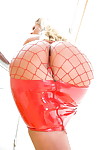 blondynka matka Bomba Feniks Marie osiąga jej ogromna jabłko dna wkręca w czerwony Ażurowe