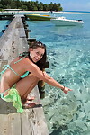 Infiltrated erotic sample Gracie Glam at beach expanding apple bottoms & toying hairless cum-hole