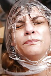 Sexually intrigued milf Klarisa Leone receives wrapped by plastic bag and drilled